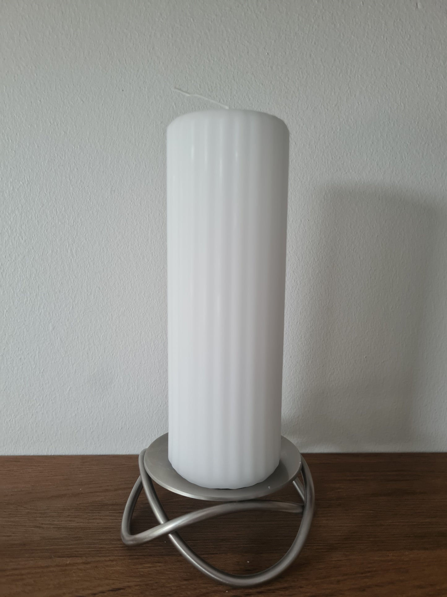 Rillet Bloklys - hvid