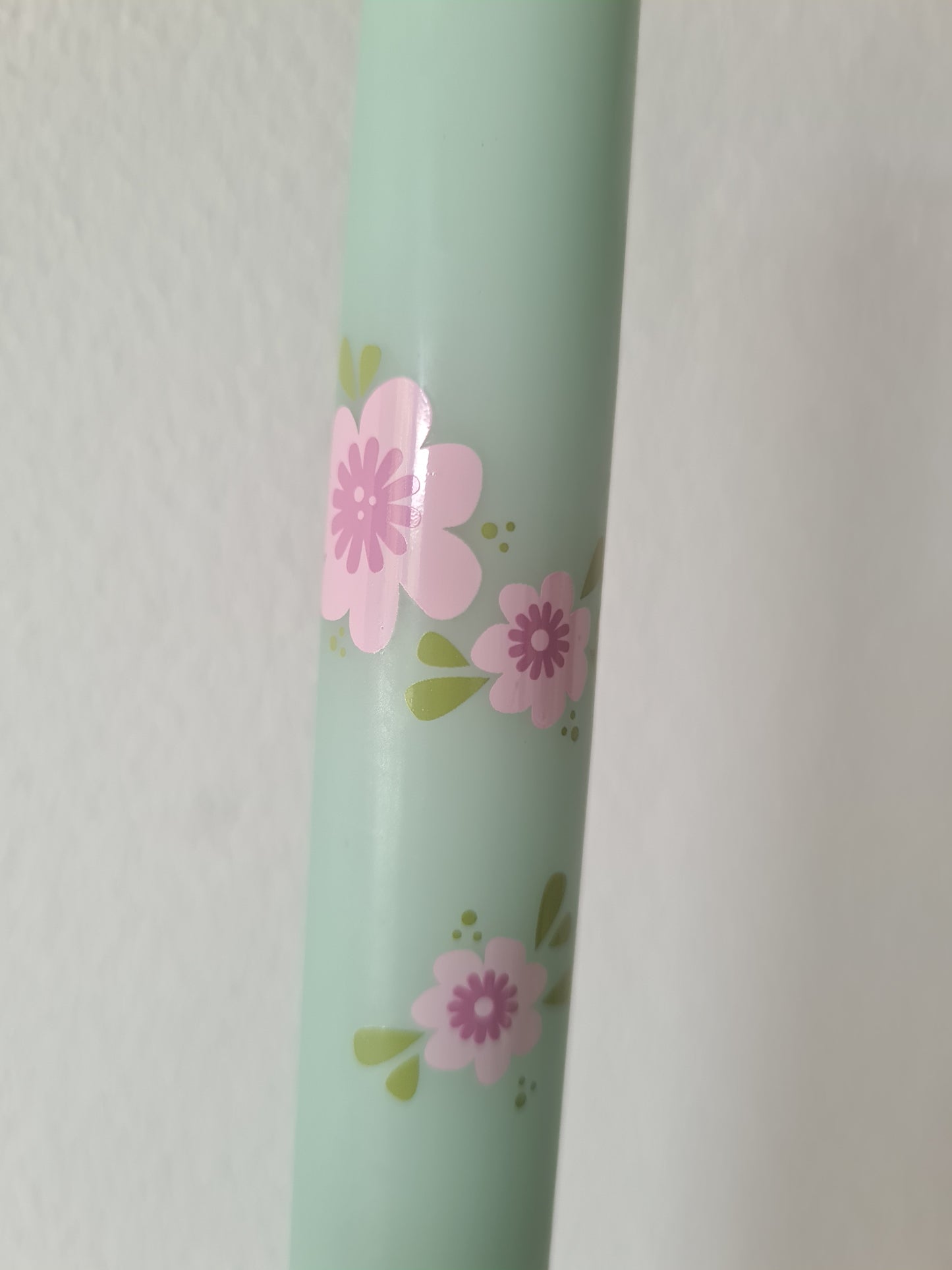 Ekstra lange kronelys med blomstertryk - grøn