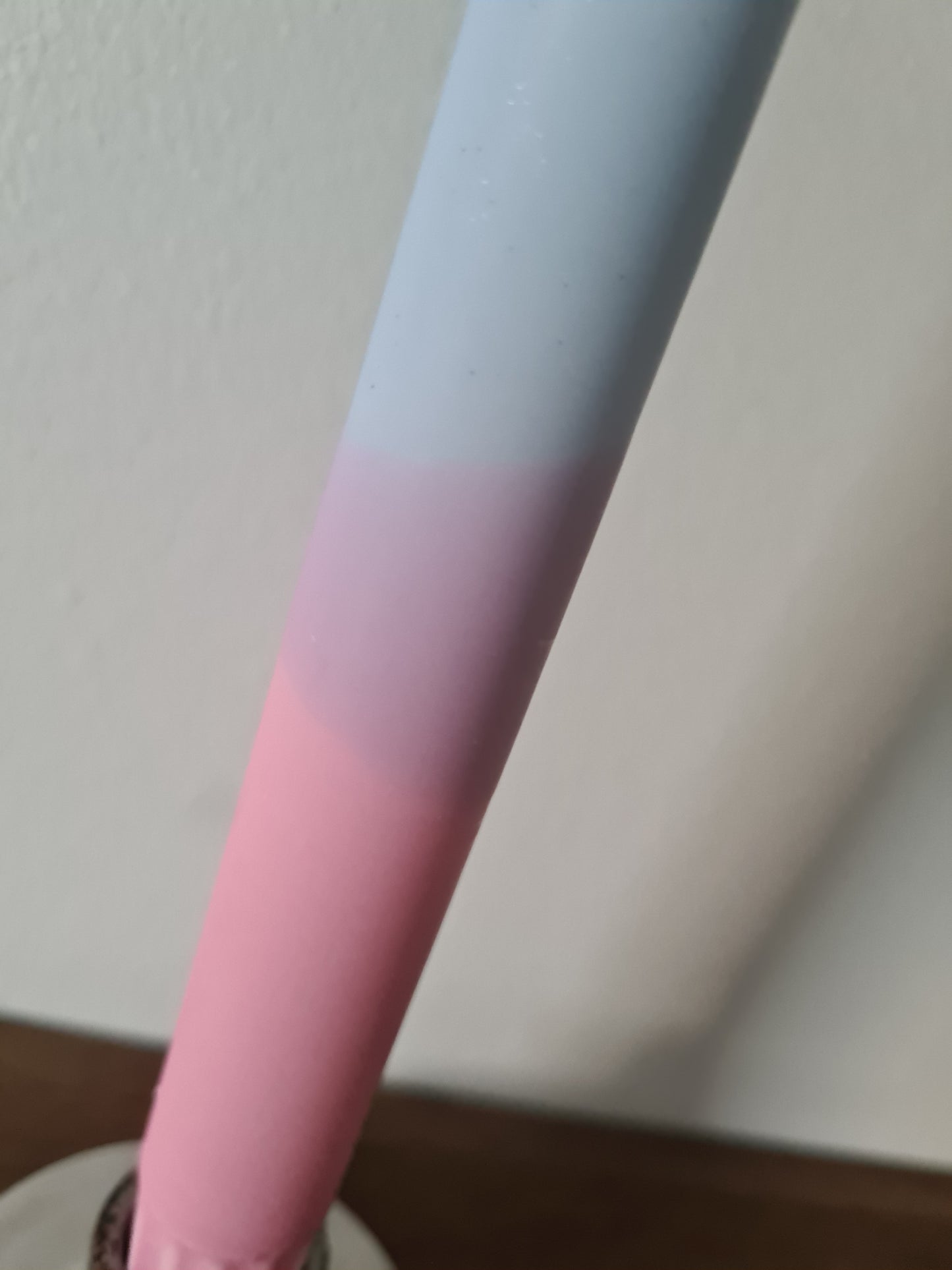 HÅNDLAVET kronelys fra Nordtrice - 2-farvet lyserød/lyseblå