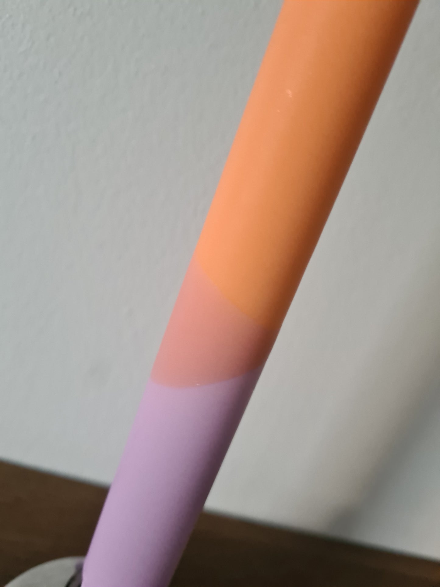 HÅNDLAVET kronelys fra Nordtrice - 2-farvet orange/lilla