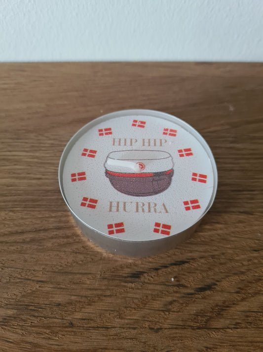 Fyrfadslys m RØD studenterhue