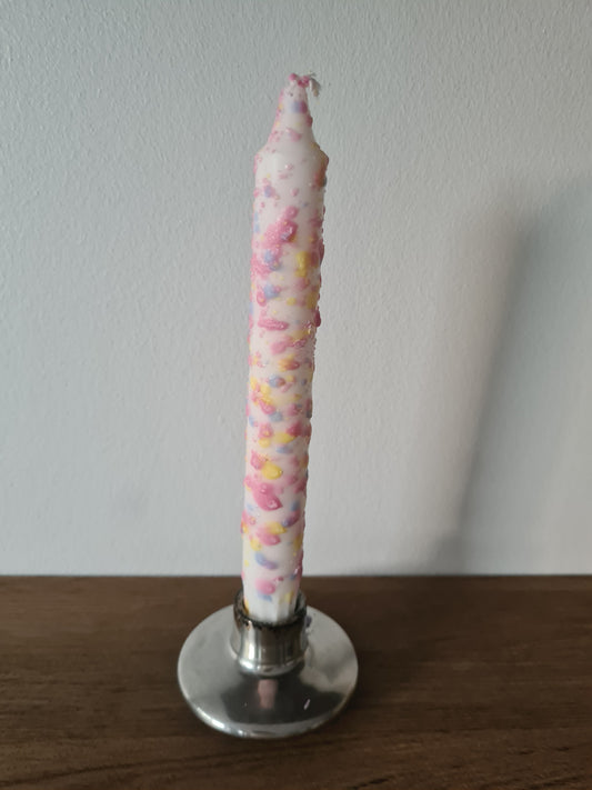 HÅNDLAVET kronelys fra Nordtrice - Confetti rainbow